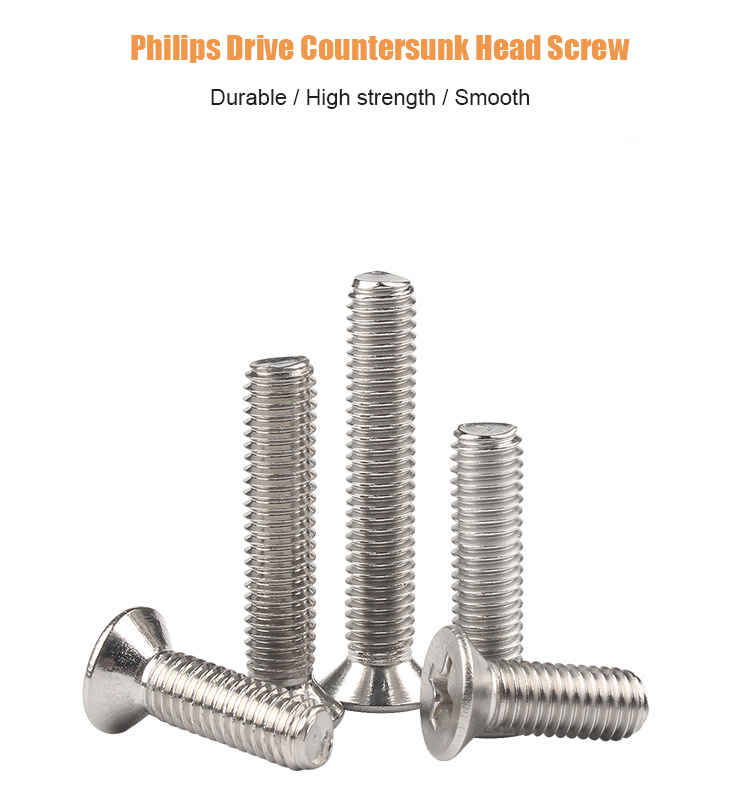 Phillips countersunk head machine screws