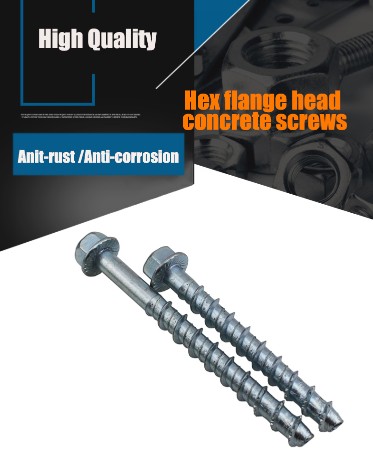 Hex flange head concrete screw anchor bolt
