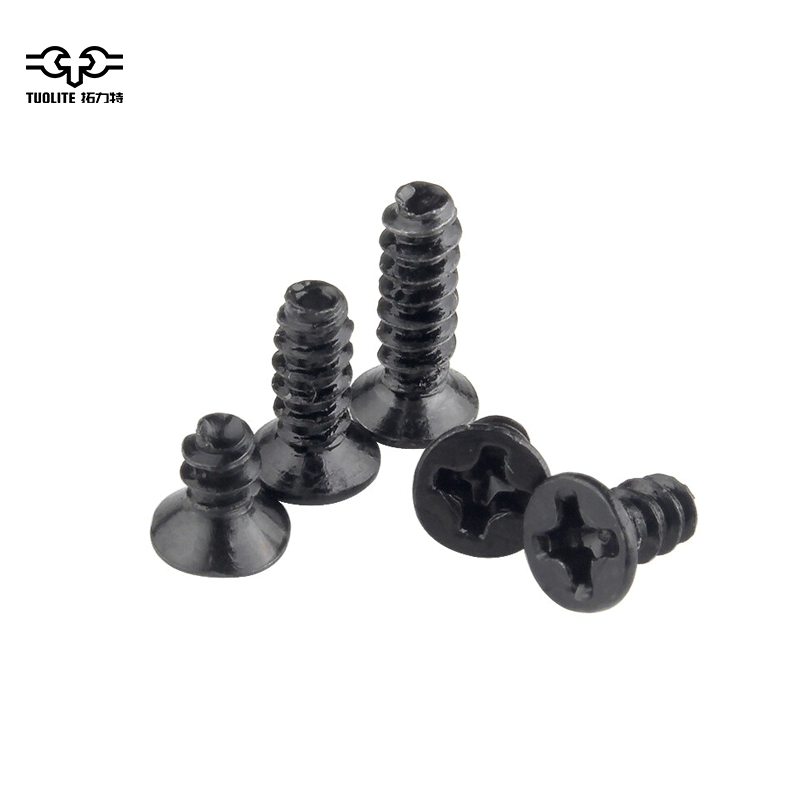 Factory direct sale countersunk head black oxide M2.3 small screws tiny screws
