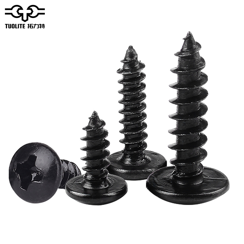 C1022A steel black oxide truss head M4x40 thread forming tapping screws for plastic products